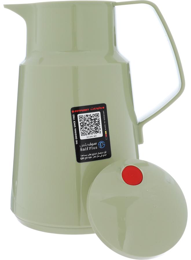 Rotpunkt Glass Thermos 1 Liter Plastic Body Olive Green - Image 4