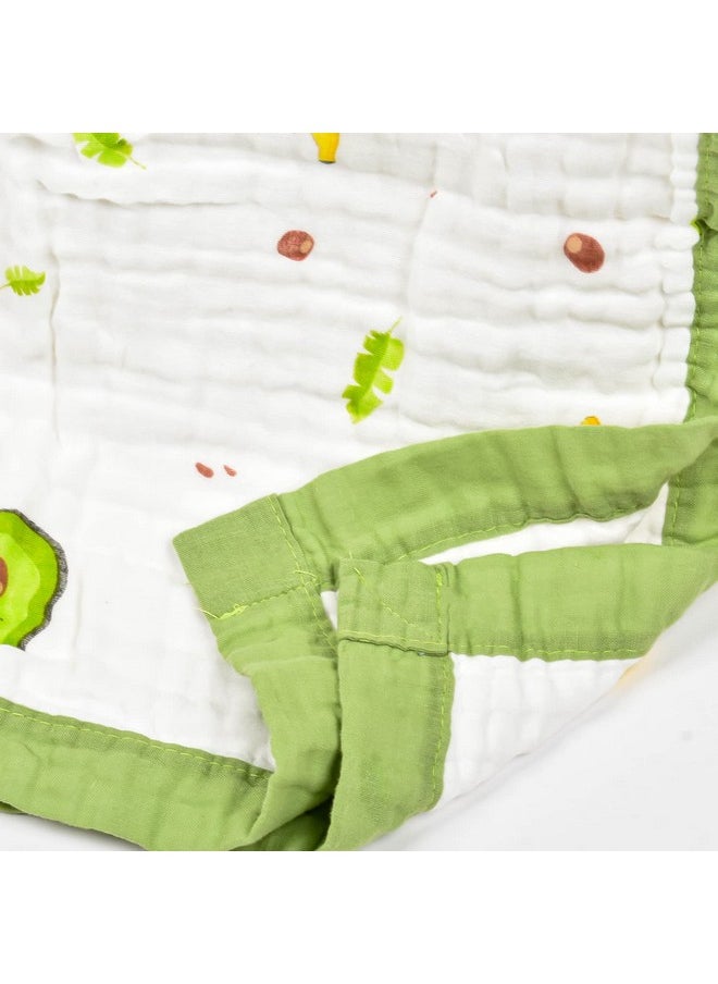 MOM'S HOME Pure Organic Cotton 6 Layer Muslin Blanket For Baby | Ultra-Soft Swaddling Towel For Newborns And Toddlers |100 X100 Cm | 0-3 Years (Avocado)  - Image 4