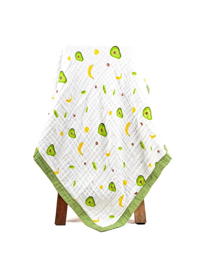 MOM'S HOME Pure Organic Cotton 6 Layer Muslin Blanket For Baby | Ultra-Soft Swaddling Towel For Newborns And Toddlers |100 X100 Cm | 0-3 Years (Avocado)  - Image 2