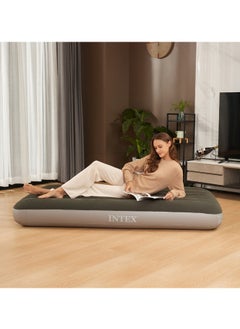 INTEX Intex Inflatable Mattress，Indoor and Outdoor Inflatable Air Mattress，Thickening Outdoor Camping Air Mattress Bed，Classic Black Downy Airbed，Comfortable and Soft 99*191*25CM  - Image 4