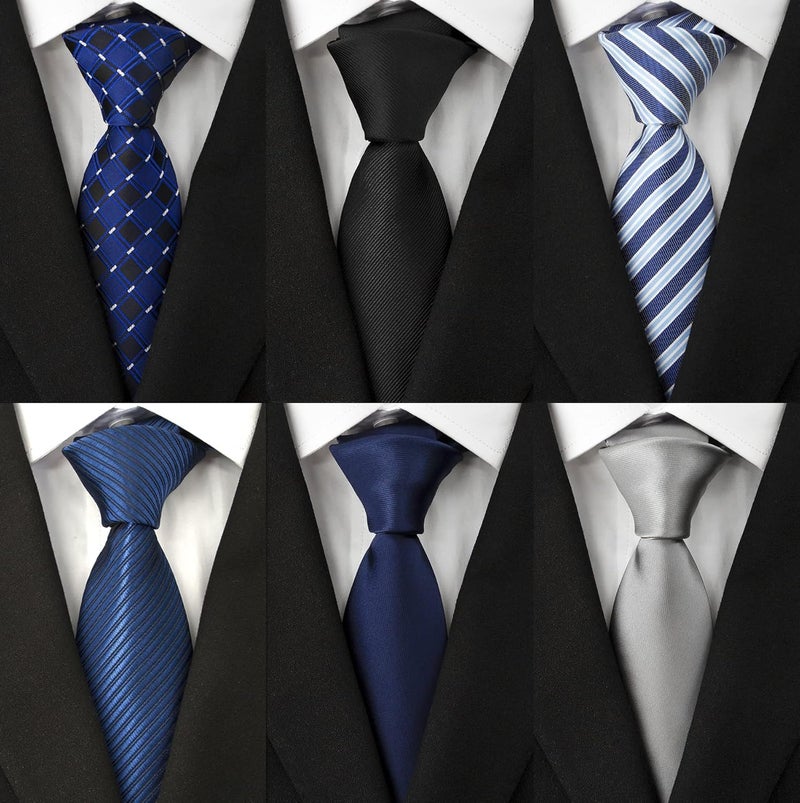 Adulove Men's Necktie Classic Silk Tie Woven Jacquard Neck Ties 6 PCS - Image 2