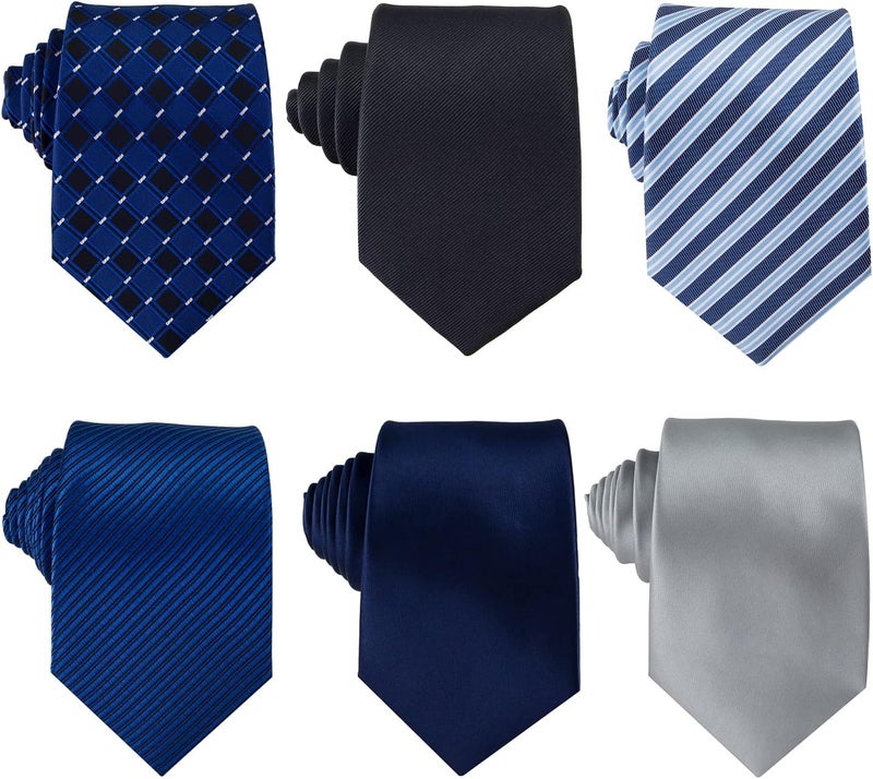 Adulove Men's Necktie Classic Silk Tie Woven Jacquard Neck Ties 6 PCS - Image 1