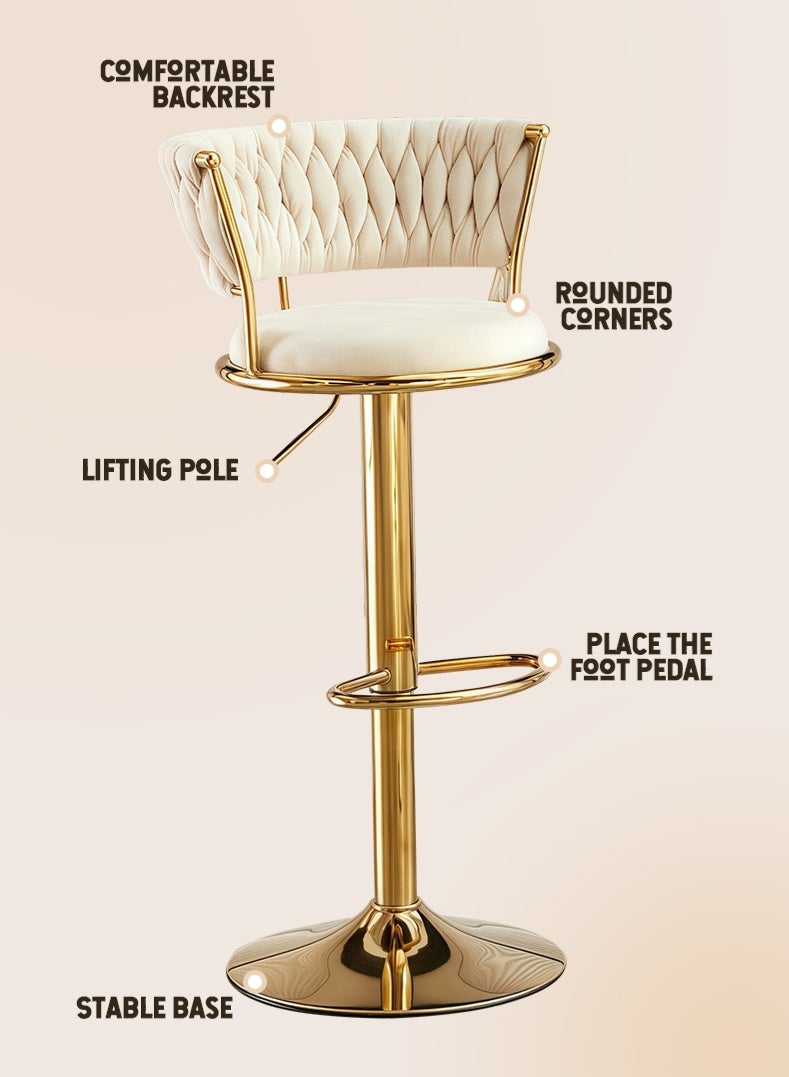 Swivel Bar Stools, Adjustable Counter Height Barstools Bar Chairs Modern Counter Stool - Image 2