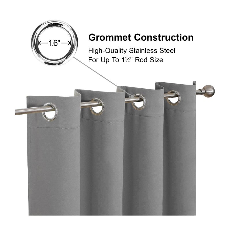 CUCRAF Light Grey Blackout Curtains 95 inch Length 2 Panels Set  Room Darkening Curtains & Drapes for Living Room Bedroom  Thermal Insulated Light Blocking Grommet Window Curtain (W52 x L95 Inch) - Image 2