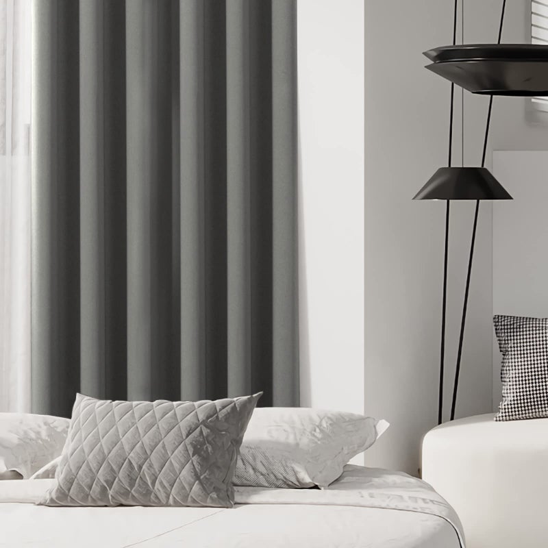 CUCRAF Light Grey Blackout Curtains 95 inch Length 2 Panels Set  Room Darkening Curtains & Drapes for Living Room Bedroom  Thermal Insulated Light Blocking Grommet Window Curtain (W52 x L95 Inch) - Image 4