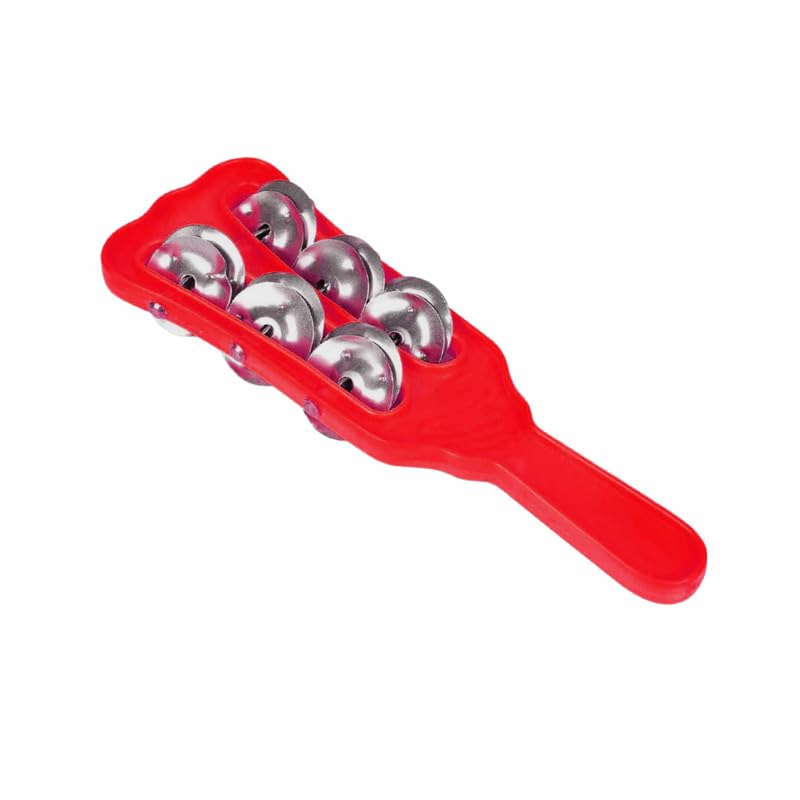 DOKCHAN Plastic Majira Three line Music Instrument for kirtan, Bhajan, Mandir aarti (Red, Pack of 1)