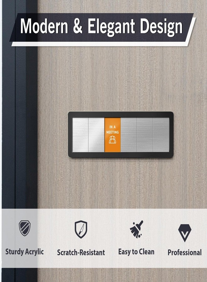 EliteSign Office Signs for Door-6 Options Do Not Disturb, In A Meeting, Out Of Office, Working Remotely, Back Soon, Please Knock, Come In, Privacy Slider Sign - Image 4