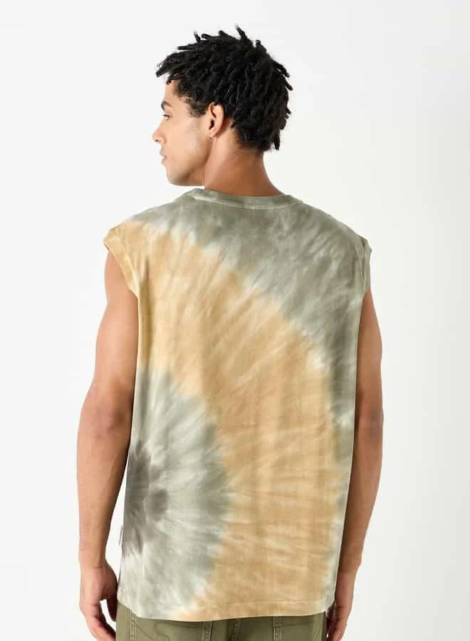Lee Cooper Lee Cooper Tie-Dye Print Oversized Sleeveless T-shirt