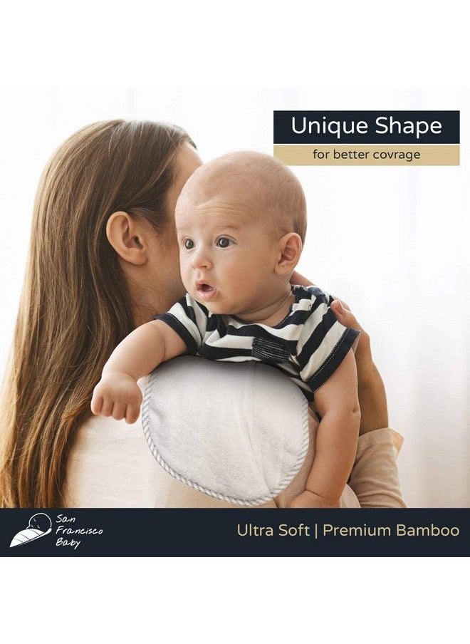 San Francisco Baby Ultra Soft Burp Cloths Unisex 5 Pack Bamboo And Cotton W/Pacifier Clip Comfortable Fabric Extra Absorbent Burping Bib For Spitups And Spills 19 X 9” Baby Burp Cloths/White And Gray  - Image 4