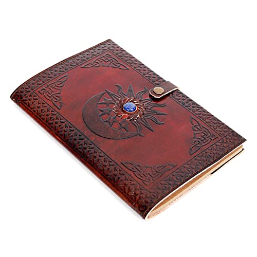 AzureGreen Leather Journal with Lined Pages - Sun & Moon Leather Bound Writing Journal for Women & Men (6x9 in) Lined Journals for Women, Leather Bound Notebook Ruled Journal & Diary, Lined Journal for Writing - Image 5