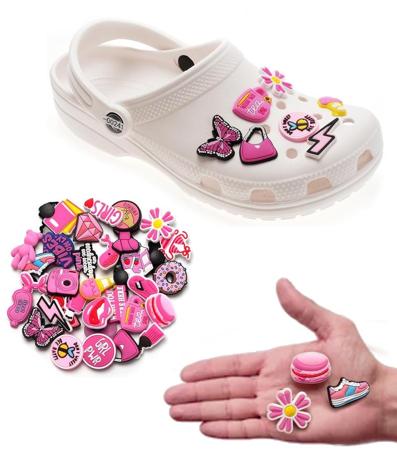 Kawn ®️ 30Pcs Clog Slippers Shoe Charms Cute Cartoon Casual Clog Slipper Charms For Girls Aesthetic Shoe Decoration Charms Rubber Charms For Clogs Bracelet Wristband Decoration Charms - Image 3