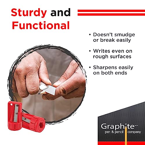 GRAPHITE Hard Lead Carpenter Pencil #2 Lumber Pencil (1) Pack of 12 PCS - Industrial Pencil Wood Flooring Marker for Wood Working Tools Marking & Concrete Marking - Neon Yellow - Image 5
