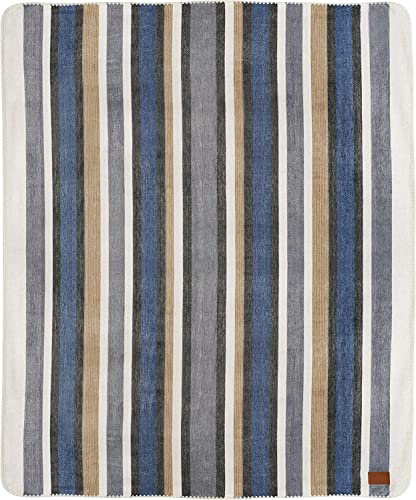 QISU Alpaca Wool Blanket Throw | Large, Beautiful, Warm, Stripe | 85 x 65 inches | Ultra-Soft, Hypoallergenic and Breathable | Non-Itchy or Scratchy Fabric (Brown Blue Grey White) - Image 4