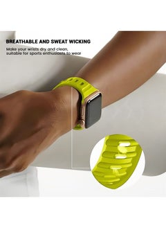 Sport Bands Compatible with Apple Watch Ultra Band 49mm 45mm 44mm 42mm 41mm 40mm 38mm,Men Women Soft Silicone Waterproof Strap for iWatch Series 8 7 6 5 4 3 2 SE Ultra (38/40/41mm, Fluorescent Green)