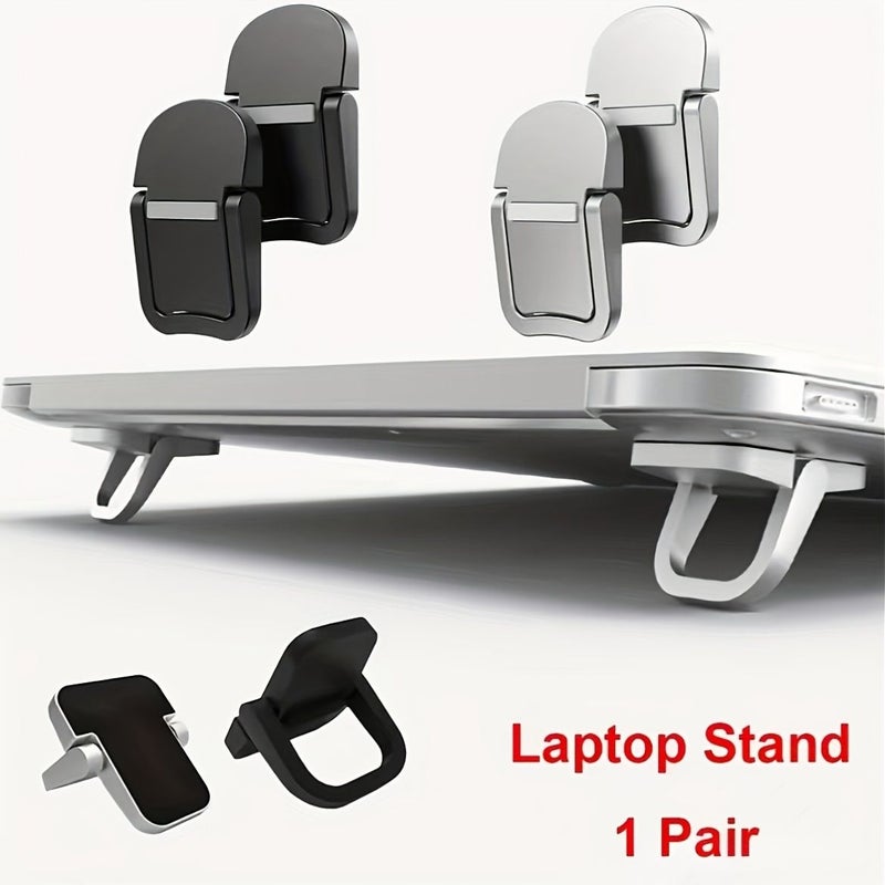 Silvery Foldable Laptop Stand Ergonomically Supports 10 to 18 Inch Devices - Image 1