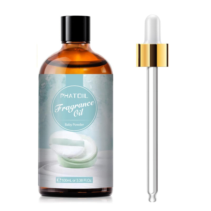 PHATOIL 3.38FL.OZ Baby Powder Fragrance Oils for Aromatherapy, Essential Oils for Diffusers for Home, Perfect for Diffuser, DIY Candle and Soap Making, DIY Scented Products - 100ml - Image 1