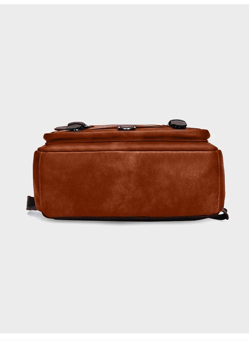 Alcoach Leather Briefcase withJeep Laptop Pocket Backpack with Adjustable Straps Lightweight Leather Briefcase Multiple Compartments Double Zippers Secure for Laptops and Tablets