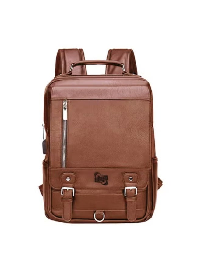 Alcoach Leather Briefcase withJeep Laptop Pocket Backpack with Adjustable Straps Lightweight Leather Briefcase Multiple Compartments Double Zippers Secure for Laptops and Tablets - Image 4