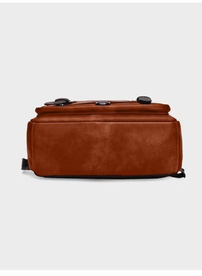 Alcoach Leather Briefcase withJeep Laptop Pocket Backpack with Adjustable Straps Lightweight Leather Briefcase Multiple Compartments Double Zippers Secure for Laptops and Tablets - Image 5