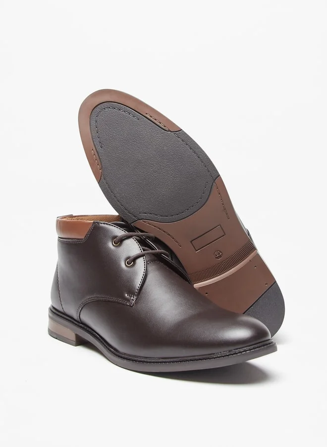 LBL by Shoexpress Men Solid Chukka Boots with Zip Closure