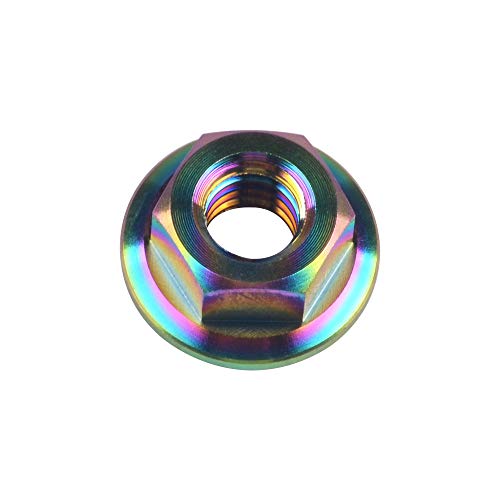 Wanyifa Titanium DIN6923 M5 M6 M8 M10 M12 M14 M16 Hex Flange Nuts Pack of 6 (M5 Pitch 0.8mm, Rainbow) - Image 2