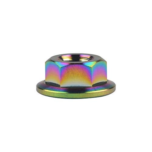 Wanyifa Titanium DIN6923 M5 M6 M8 M10 M12 M14 M16 Hex Flange Nuts Pack of 6 (M5 Pitch 0.8mm, Rainbow) - Image 3