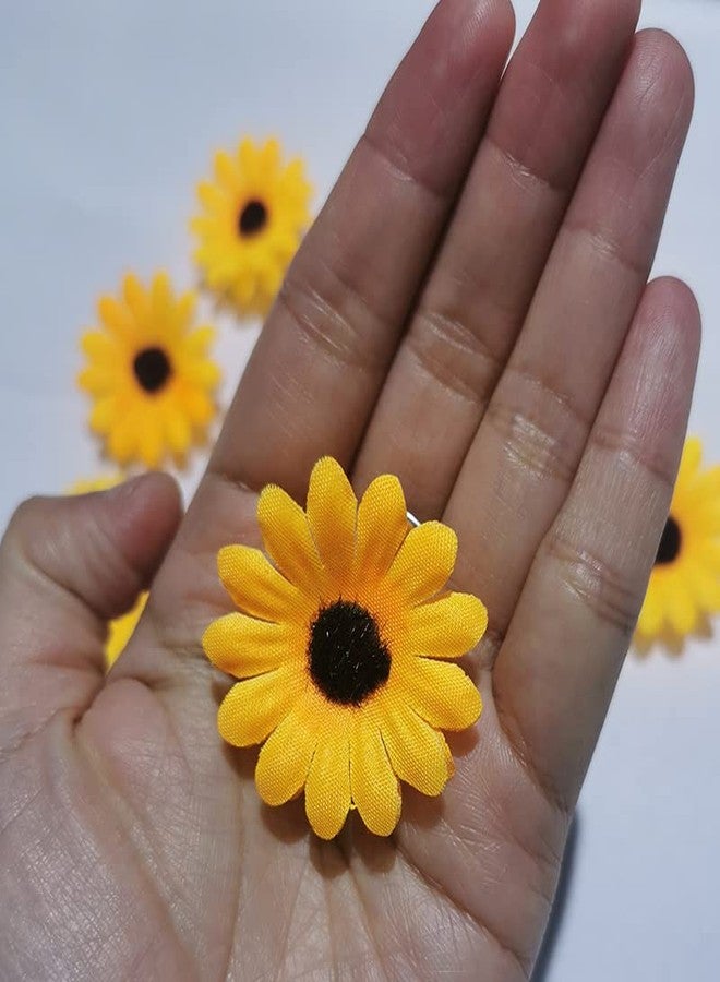Backgarden [12 Packed] Women Sweet Mini Sunflower Side Hair Clip Beach Wedding Flower Bridesmaid Hair Accessory - Image 4