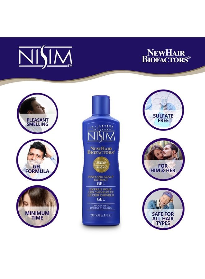 Nisim NISIM NewHair BioFactors Hair and Scalp Gel Extract with AnaGain For Normal To Dry Hair - Gel Extract Specially Formulated To Maximize The Natural Growth-Cycle Of Your Hair (8 Ounce / 240 Milliliter) 