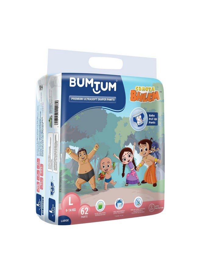 Bumtum Chota Bheem Large Baby Diaper Pants, 62 Count, Leakage Protection Infused With Aloe Vera, Cottony Soft High Absorb Technology (Pack Of 1) - Image 2