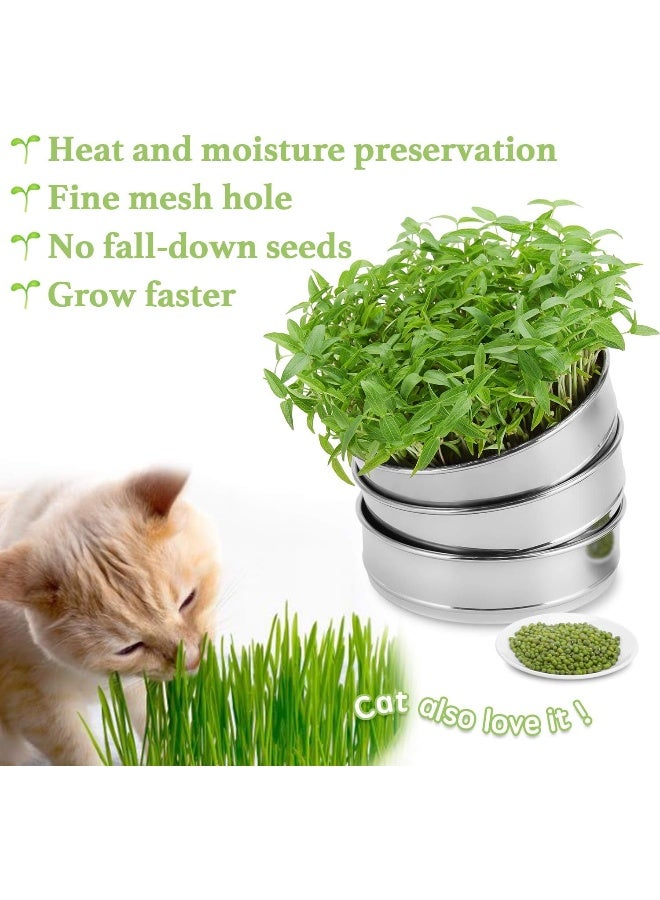 SOLIGT Stackable Stainless Steel Seed Sprouting Kit, 2-Tier Mesh Sprouting Trays, 1 Base and 1 Cover Lid  - Image 5