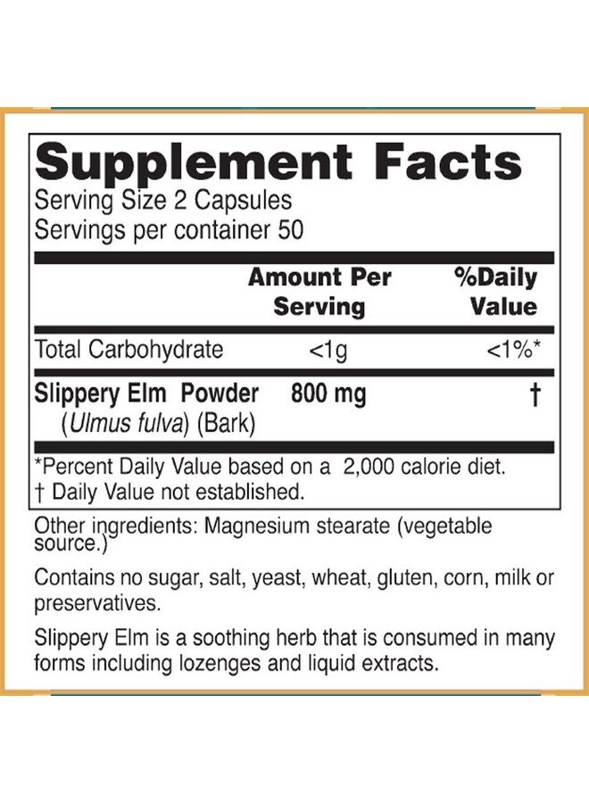 Baar Nature’s Blessing Slippery Elm Bark Capsules, 400 mg Potent Herbal Supplement for Men & Women, Supports Digestive Comfort, Gut Health and Toxin Removal, 100 per Bottle - Image 4