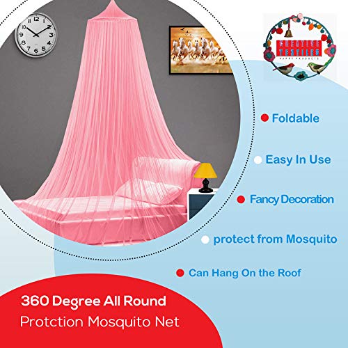 Next Day Art Double Bed Polyester Mosquito Net Portable Pop-Up Tent (Pink) - Image 3