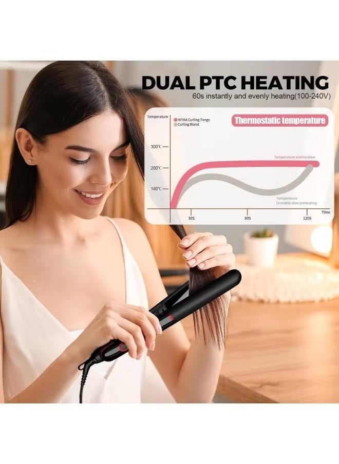 Ceramic Hair Straightener, 2 in 1 Hair Straighteners and Curlers with Ceramic Coating for Smooth Glide, 15 Second Heat up, Up to 200°C, Lasting Results for Curl/Wave/Straighten Hair - pzsku/ZF81C71F13F3EBE4B2E06Z/45/_/1723915007/3cb847f7-b447-4e02-8f18-9db4c89d9e64