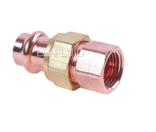 EZ-FLUID EZFLUID 1 Heavy Duty 34 Press x FIP Union Press Female Union LF Press Pressure Copper FittingProPress Press Copper Fitting ConnectionResidentialCommercial Plumbing - Image 1