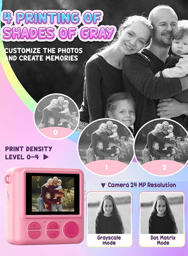 ERTYU Instant Print Camera for Kids,Instant Camera for Girls Boys,Kids Camera Toys for Toddler 1080P HD Selfie Digital Camera with Print Paper & 32G Card,Birthday Gifts for Girls Age 3-12 Years Old - Image 5