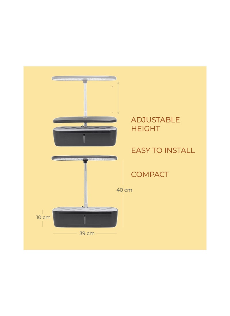 WMC TOOLS - WMC TOOLS LED Light Hydroponic System for Home with Phytolamp (139 LED Grow Light, 20W, 12 Cells) with Circulation System and Water Level Indicator, 3 Lighting Modes for Plants in Potting Soil - Image 1