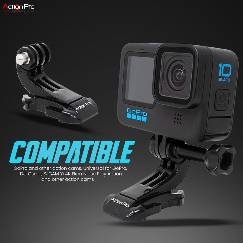 Action Pro Made in India Improved Tough J Hook Quick Release Buckle Mount Compatible with GoPro 13 12 11 10 9 8 7 6 5 4 /4k/Eken/AKASO/SJCAM/YI/DJI Insta 360 and Other Action Cameras (Pack of 2) - Image 4
