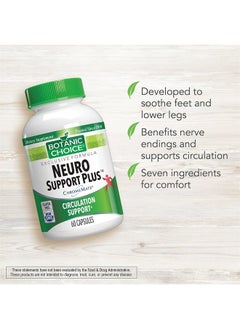 Botanic Choice Neuro Support Plus - for Healthy Feet and Nerves - Circulatory Support for Your Feet & Leg Comfort Vitamin for Nerve - 60 Capsules  - Image 3