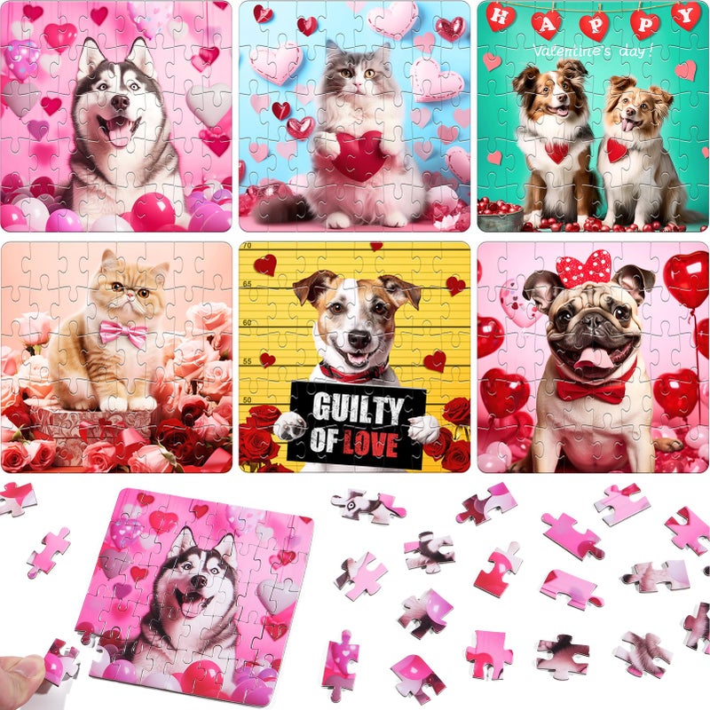 Partylamb 24 Packs Cat Dog Jigsaw Puzzles Easter Gift for Kids Classroom School Puzzle Set Gifts for Party Favors Birthday Classroom Prizes Easter Basket Stuffers for Boys Girls 3 - Image 3