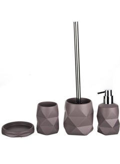 Km Geo Bathroom Set Pink 4 Pieces
