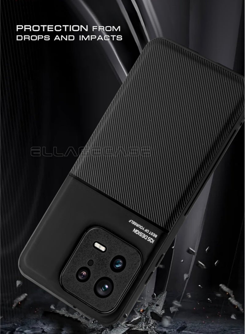 ELLAGECASE حافظة فاخرة رفيعة للغاية لهاتف Xiaomi 13 5G، لوحة معدنية مخفية، تصميم نحيف، سهل الحمل، وحماية معززة للكاميرا - Image 2