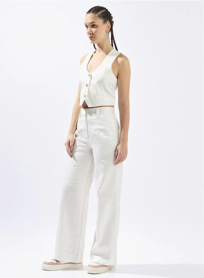 HIGH STAR U-Neck Sleeveless Waistcoat With Trouser Co ord set