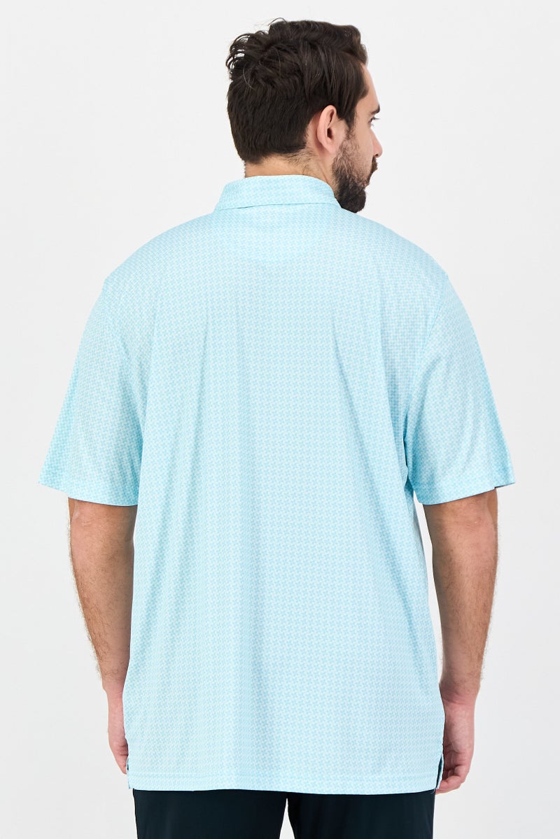 Greg Norman Men Sportswear Fit Short Sleeves Training Polo Shirt, Turquoise - Image 3