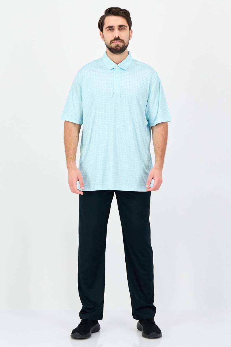 Greg Norman Men Sportswear Fit Short Sleeves Training Polo Shirt, Turquoise - Image 4