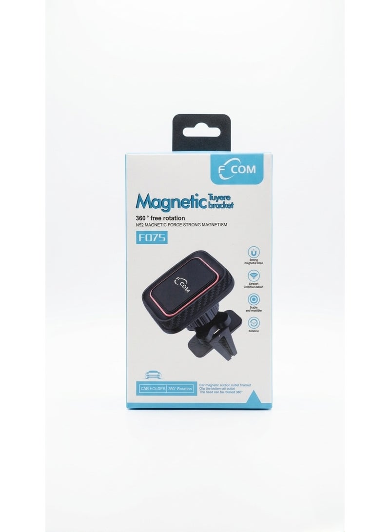 FCOM F-COM F075 Magnetic Car Air Vent Mount - 360° Rotating Phone Holder, Strong Magnetic Force, Universal Fit for Up to 6-inch Phones - Black - Image 1