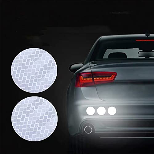 Allure Auto® (Circle White) 10Pcs Car Truck Bumper Reflective Warning Strip for Night Driving Riding Safety - Stickers for Motorcycle Bicycles Compatible With Wagon R - Image 1