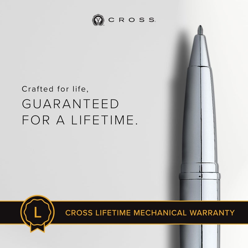 Cross ATX Refillable Rollerball Pen Presented in a Luxury Gift Box - Medium Point, Black Ink, Pure Chrome - Image 3