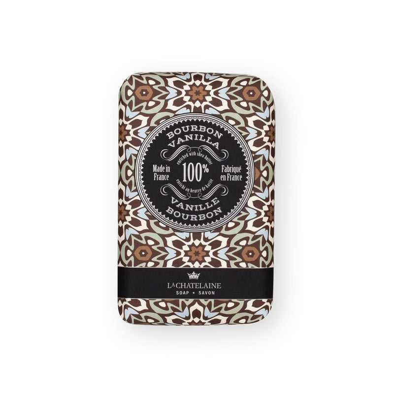 La Chatelaine Soap Supply Tin Gift Set Unisex Men Women Plantbased shea butter bar soaps Made in France Natural and Organic Large soap bars Set of 6 88 oz250g bars Red Mosaic - Image 4