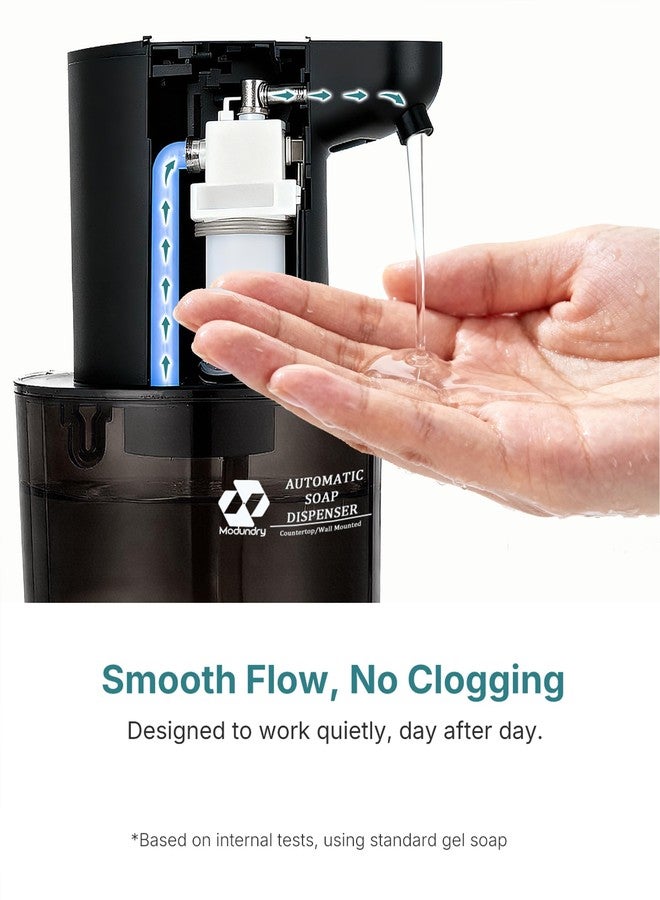 Modundry Automatic Soap Dispenser Touchless, 4-Level Adjustable Liquid Soap Dispenser, 13.5oz/400ml USB Rechargeable, IPX5 Waterproof, Countertop or Wall Mount, for Kitchen Bathroom, Black - Image 4