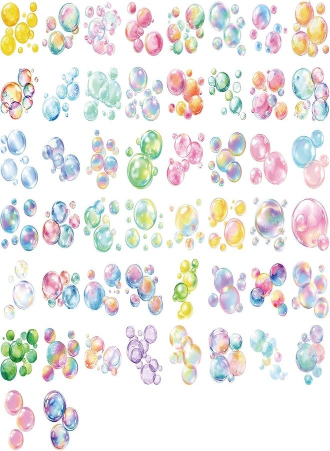 TARINI 50PCS Watercolour Bubble Stickers, Aesthetic Sticker for Journal Scrapbooking DIY DTF Craft, Decor Fit Water Bottles Notebooks Computers Photo Albums Diaries - Image 1
